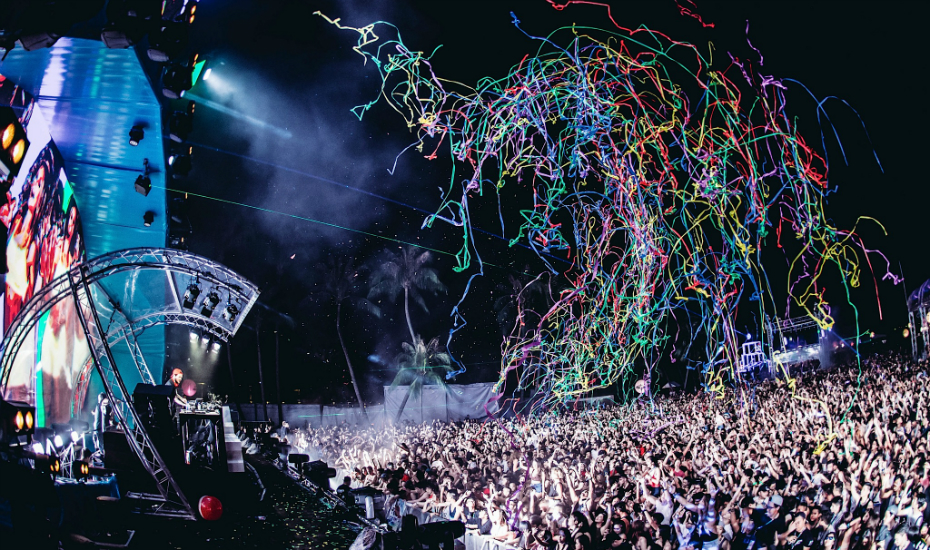 Confetti showers and pyrotechnics were abundant at Zedd's set (Credit: Colossal Photos)