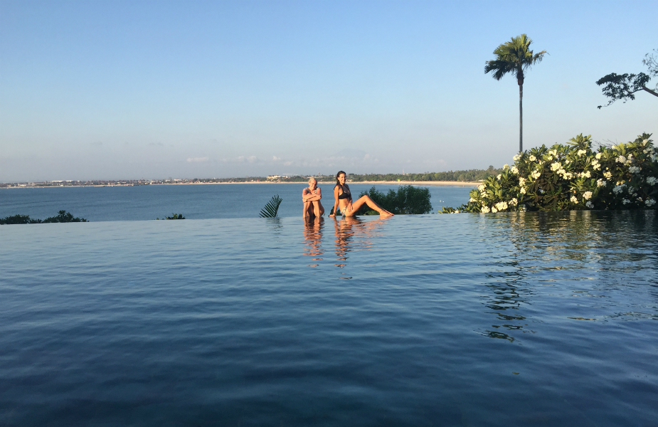 Us chilling by the infinity pool