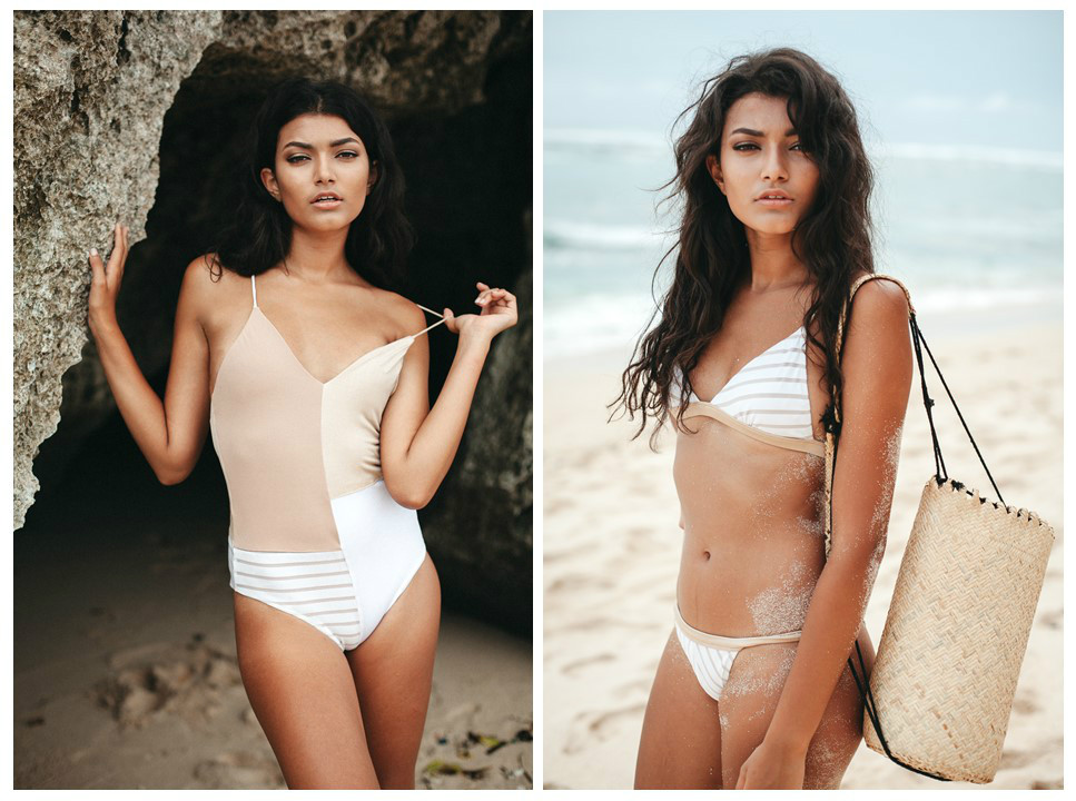 We are loving the patchwok design of the onepiece and bikini's from Tann Line