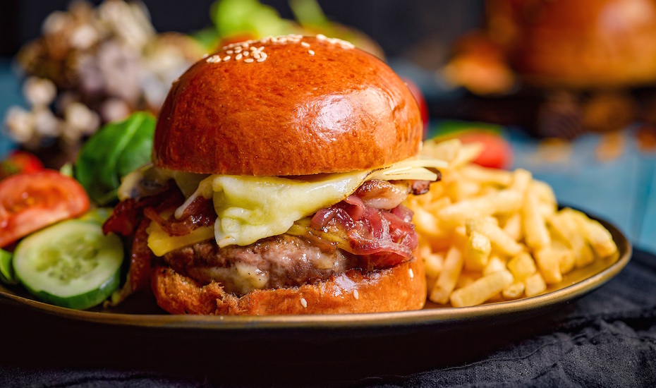 Beef burger with bacon and gruyere at Huber's Butchery (via Facebook)