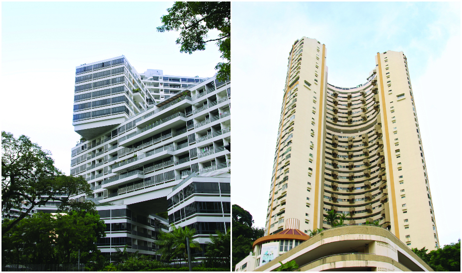 The Interlace (left) and Pearl Bank Apartments (right)