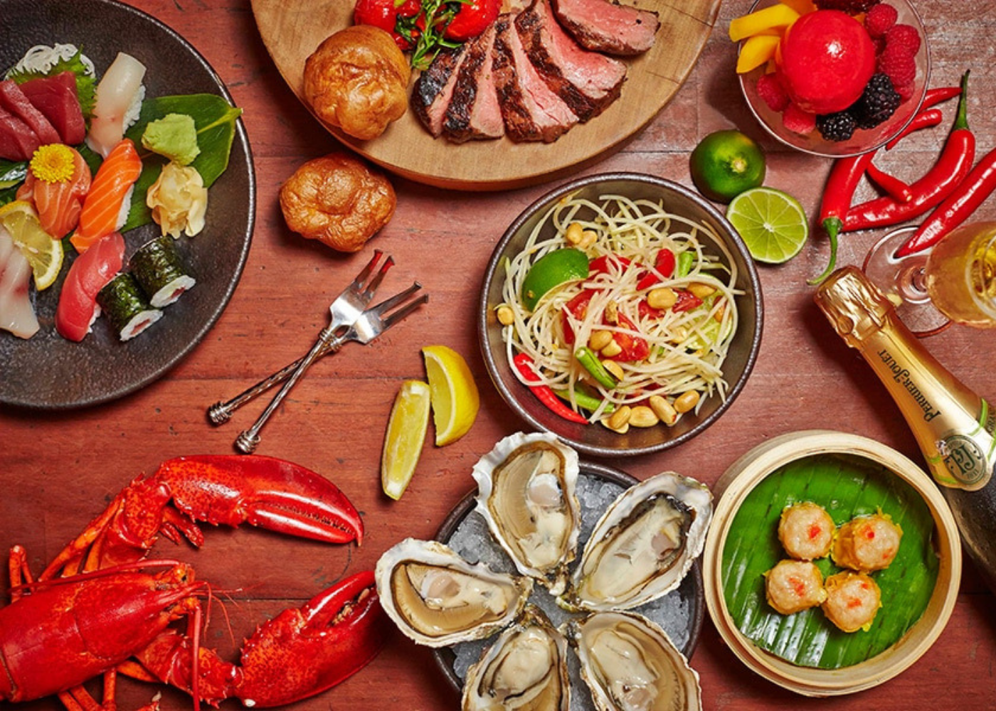 A spread of food