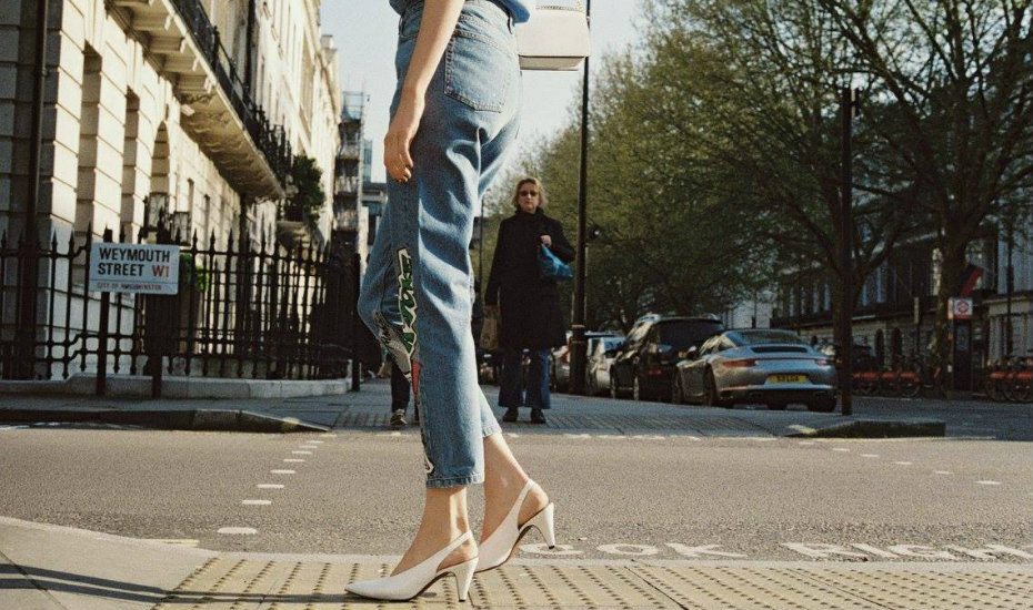 Graffiti Hem Mom jeans from Topshop