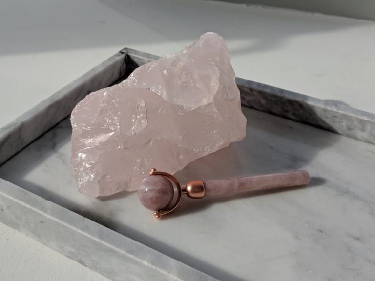 From face rollers to water bottles, crystals are having a moment