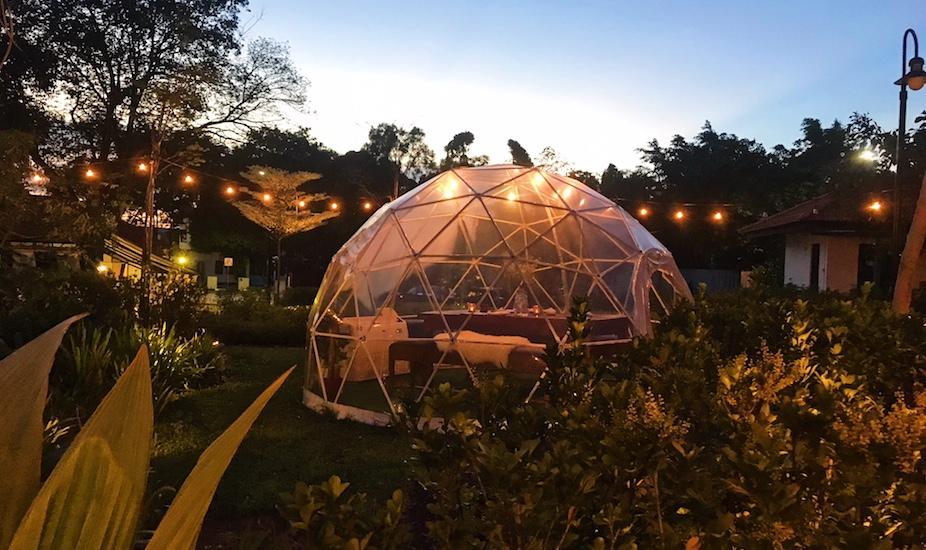 The Summerhouse Garden Domes dinner in an edible garden Honeycombers Singapore