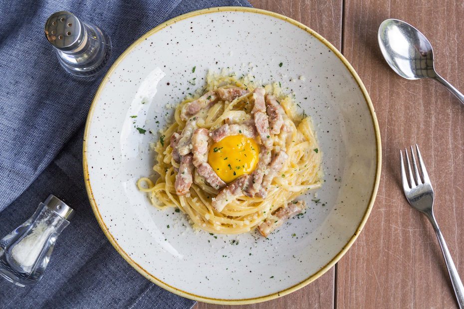 GRUB's carbonara pasta