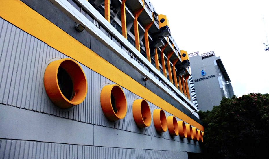 Though painted bright yellow in recent times, the architecture of this building has less to do with fun and play and more with utility and function