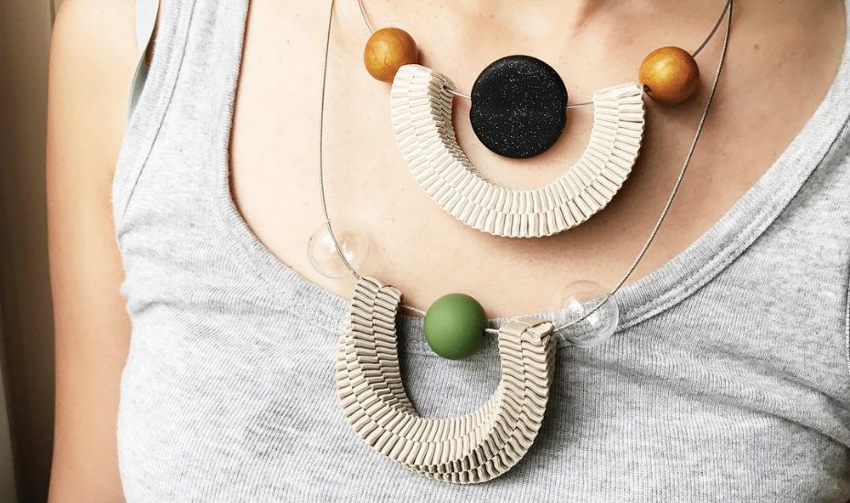 Statement polymer clay jewellery and accessories for a playful ensemble
