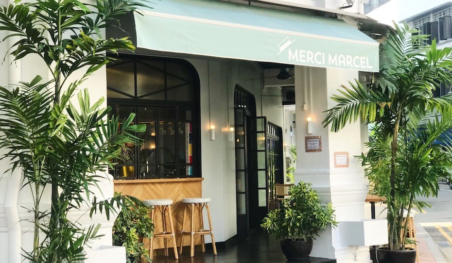 The new branch of Merci Marcel is a cute corner restaurant on Club Street