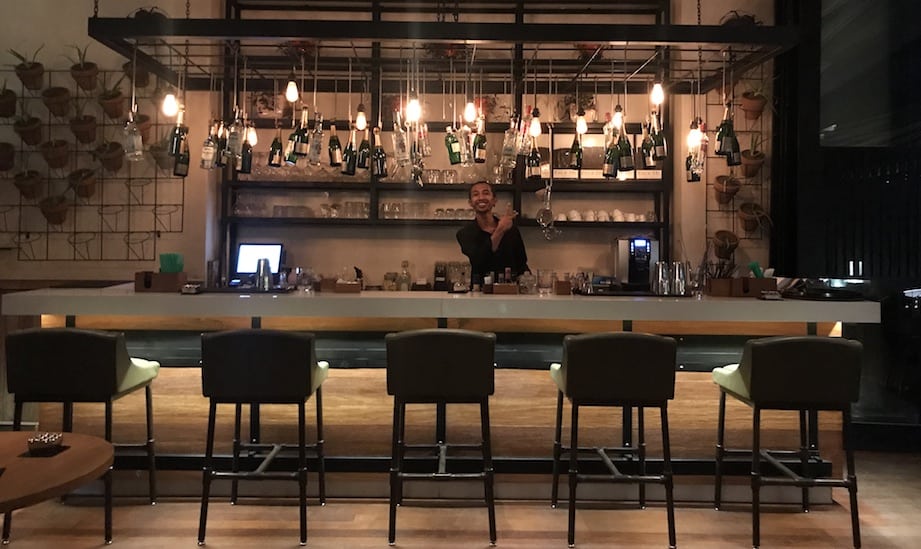 Chill out over cocktails at L Hotel. You'll always be greeted with a megawatt smile.