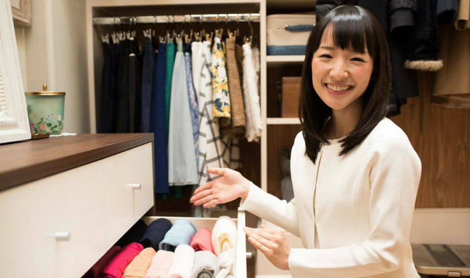 The queen of minimalism, Marie Kondo looking smug and stuff. Photography: KonMari Method
