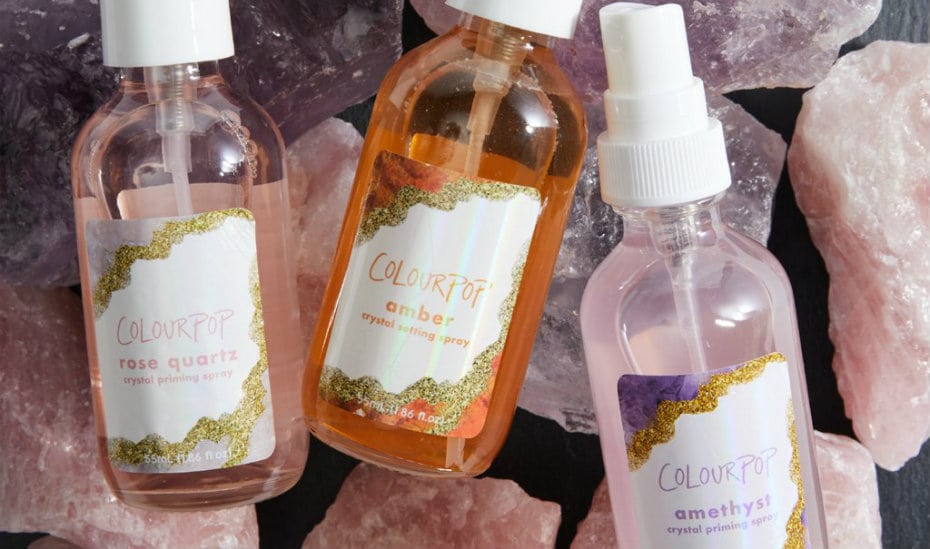 Crystal infused beauty products: Colourpop's crystal range has easy to wear priming sprays, highlighters and lip balms