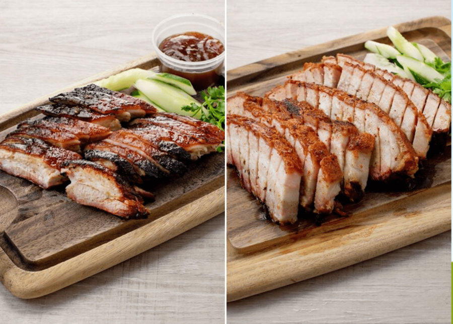 Famous local food in Singapore Roast pork and char siu