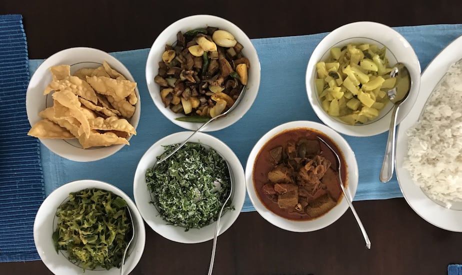 The private chef at Ambassador's House cooks multi-course feasts. Sri Lankan curries all day every day.