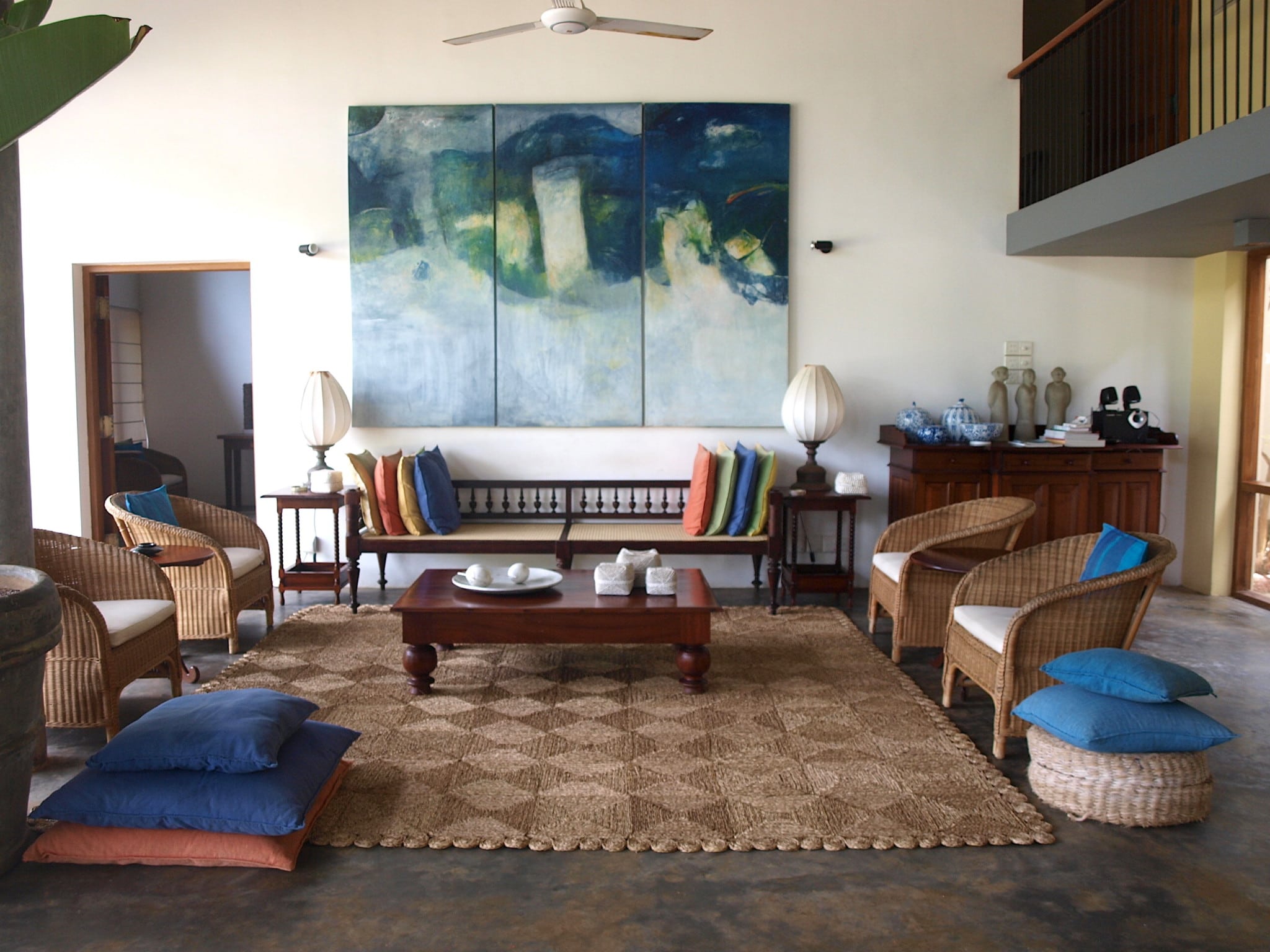 Lounge area in Saffron & Blue luxury beachside villa kosgoda Sri Lanka