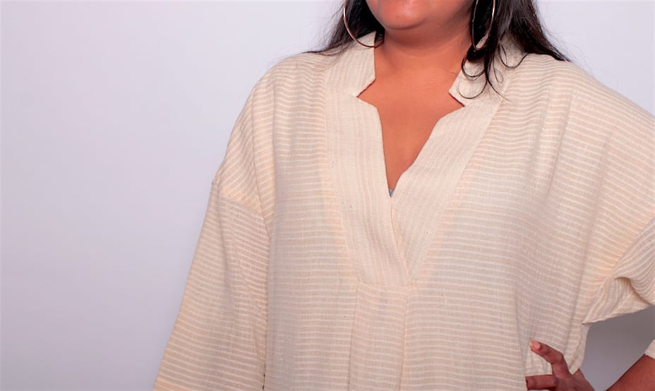 The hand-loomed Khadi cotton shirt dress by ethical fashion label, Esse