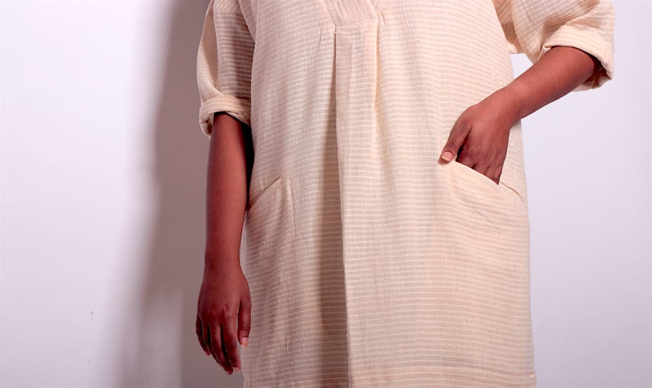 The hand-loomed Khadi cotton shirt dress by ethical fashion label, Esse