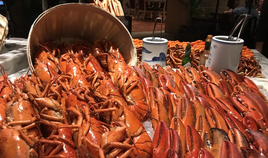 Melt Cafe's Christmas buffet includes an incredible seafood spread with lobsters on ice