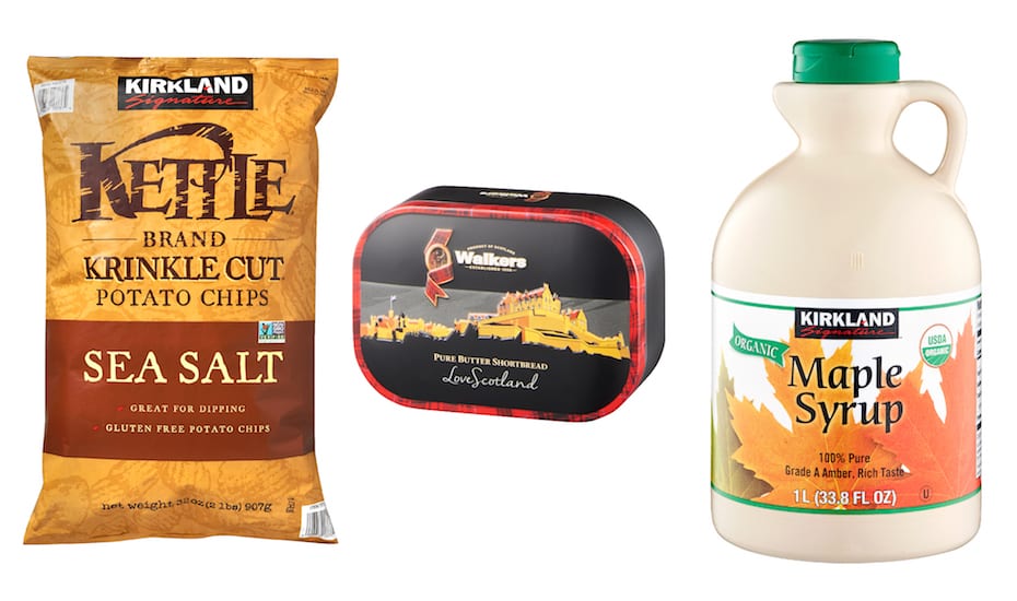 Pick up all your snacks and ingredients at Warehouse Club for your holiday gatherings: Kettle chip, classic Walkers Shortbread to share and Kirkland Signatures maple syrup for Christmas pancakes