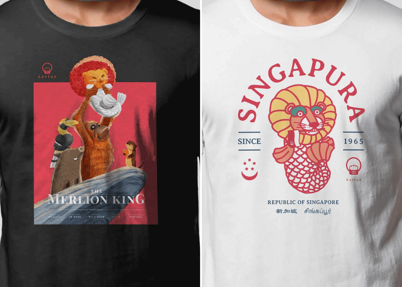 kattoe design merlion tees | singapore souvenirs