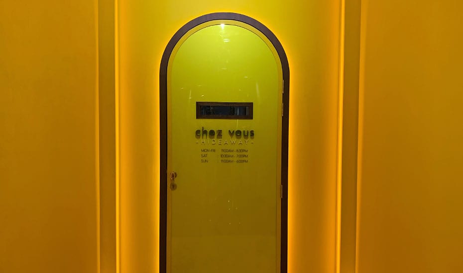 Chez Vous: Hideaway | Instagram-worthy hair salon | Neon-lit entrance