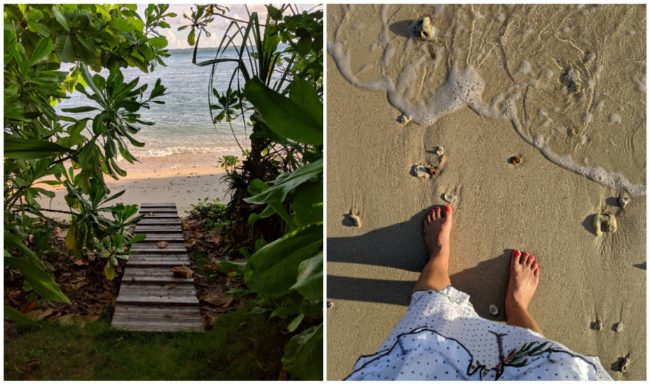 Cempedak Private Island's beach villas lead straight to the sea.