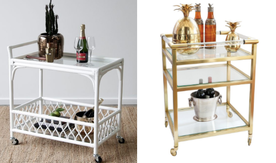 A bar cart or trolley is a great way to show off your collection, assemble a big batch of cocktails or just as a side table