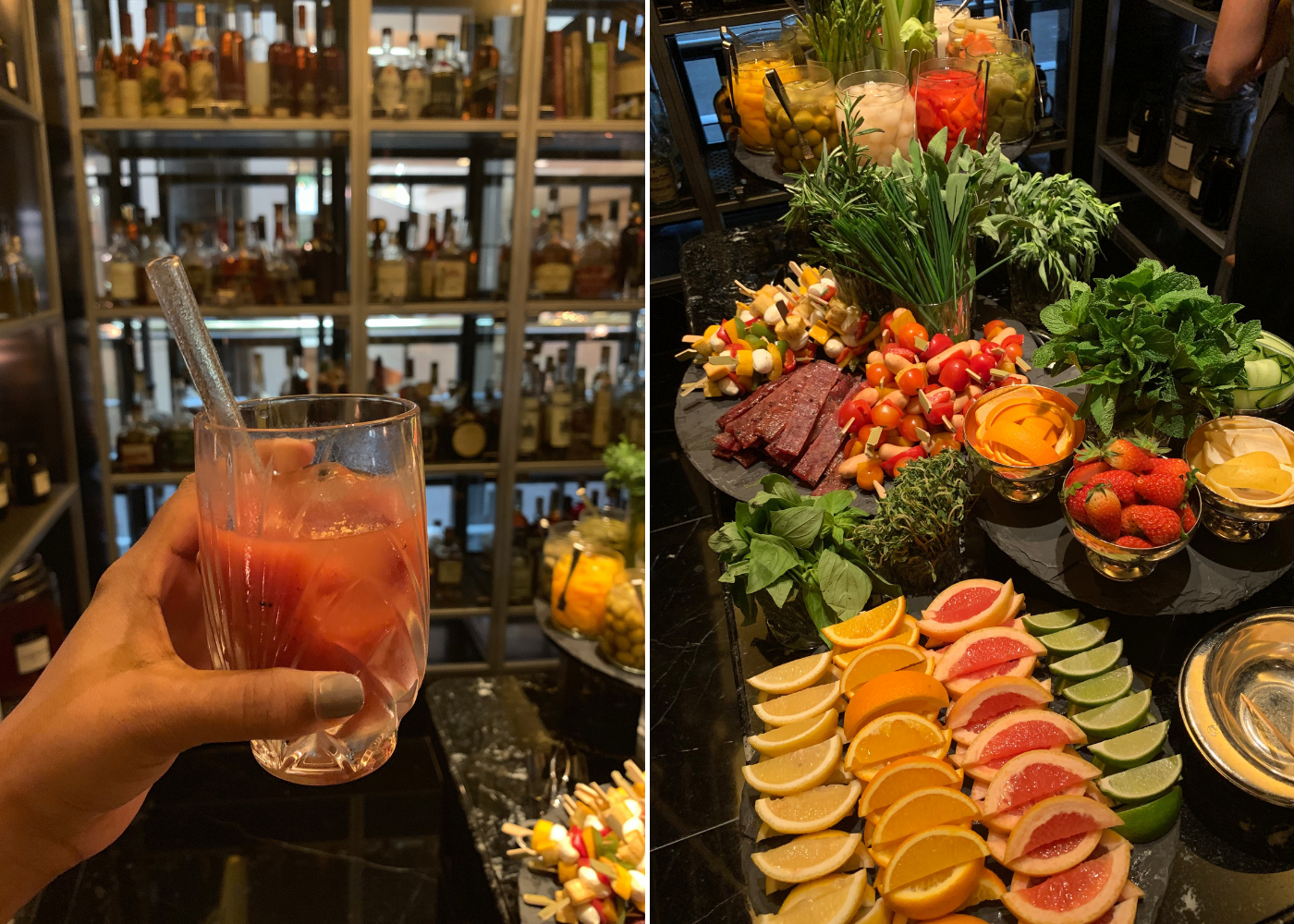 Free flow cocktails | Manhattan Bar Sunday brunch | Gin&Tonic and Bloody Mary live stations