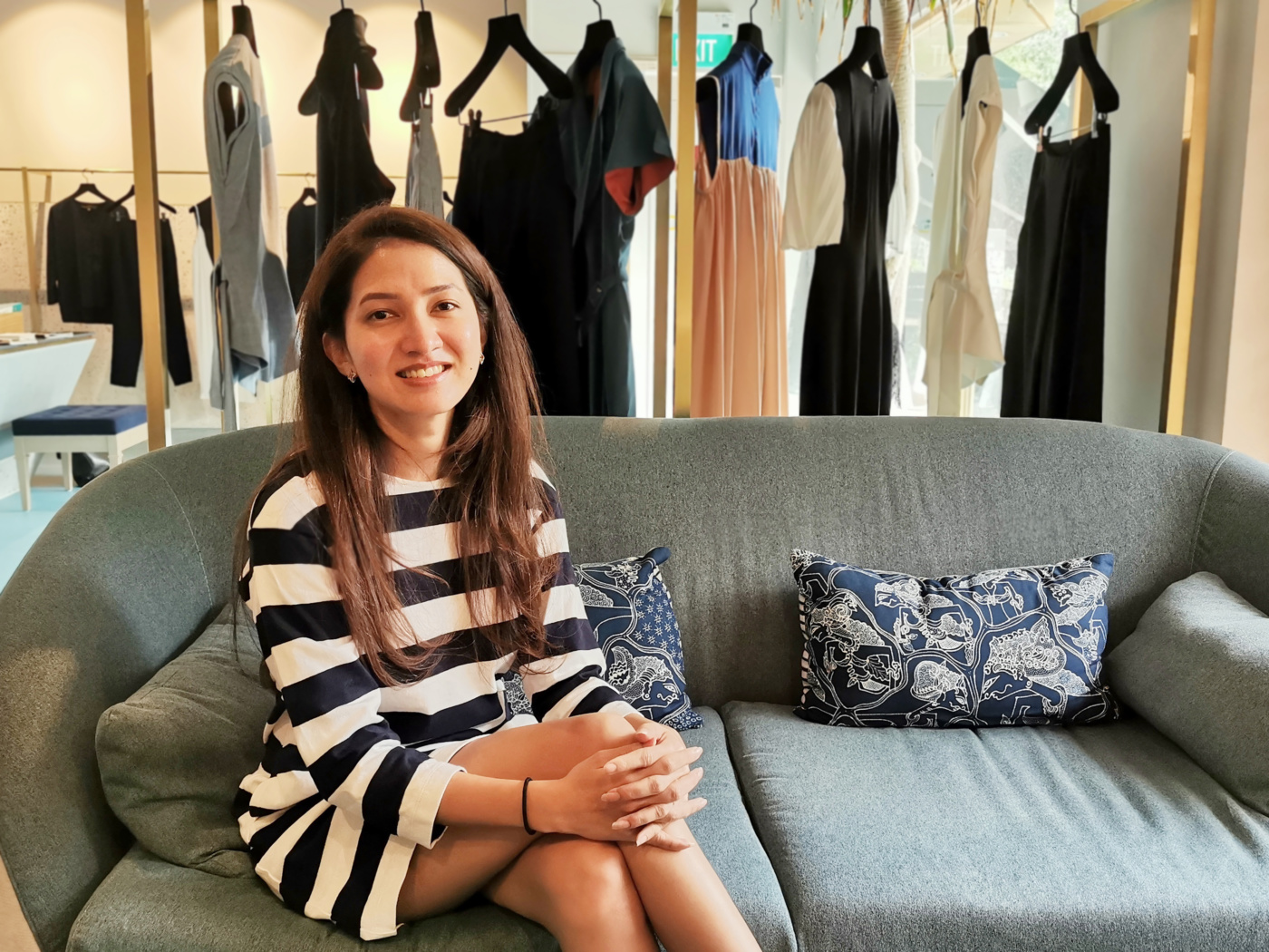 Fashion designer Priscilla Shunmugam at her Chip Bee Gardens Atelier. Shot on Huawei P30 Pro.