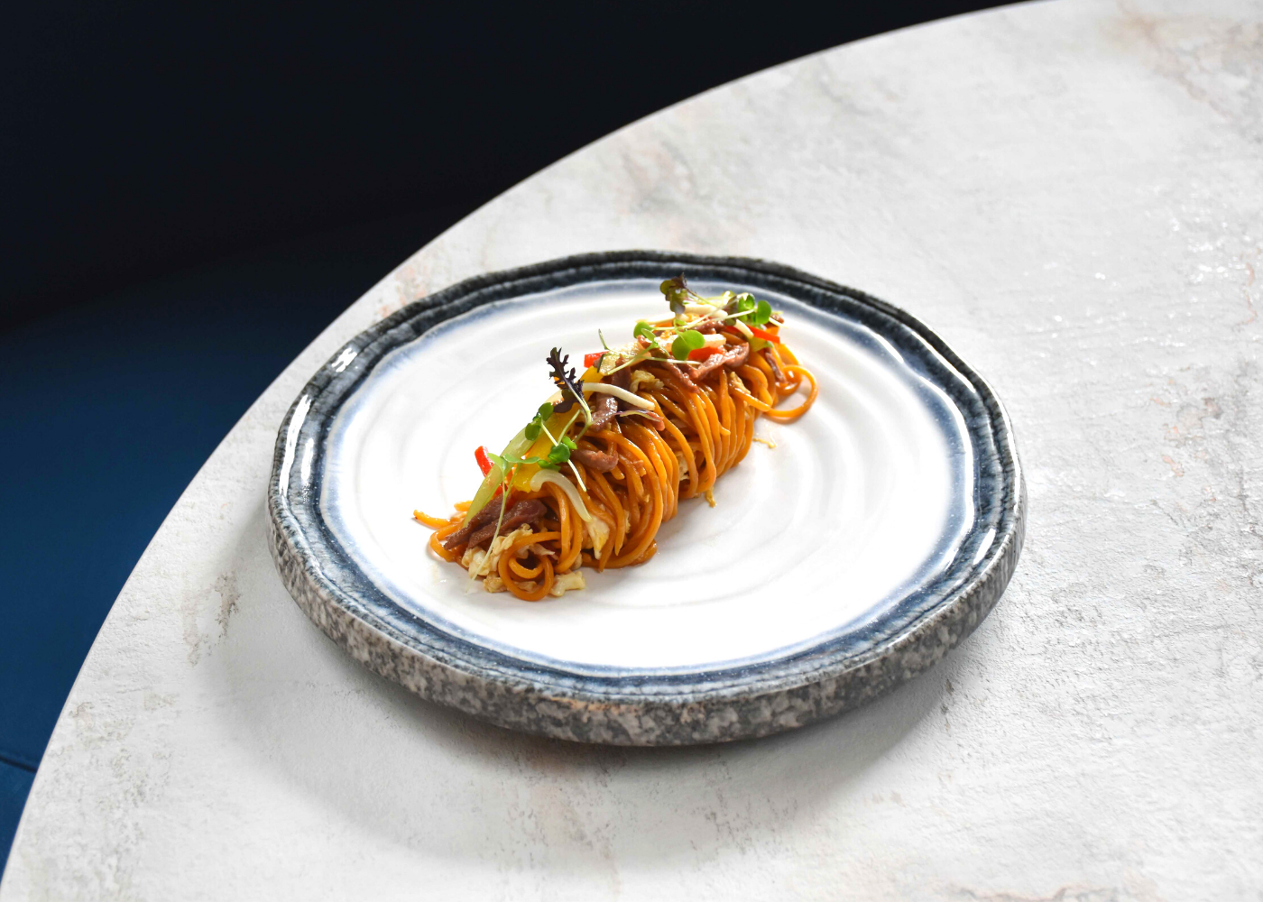 Slurp up this wok hei beef pasta. Photography: Mimi at the Riverhouse