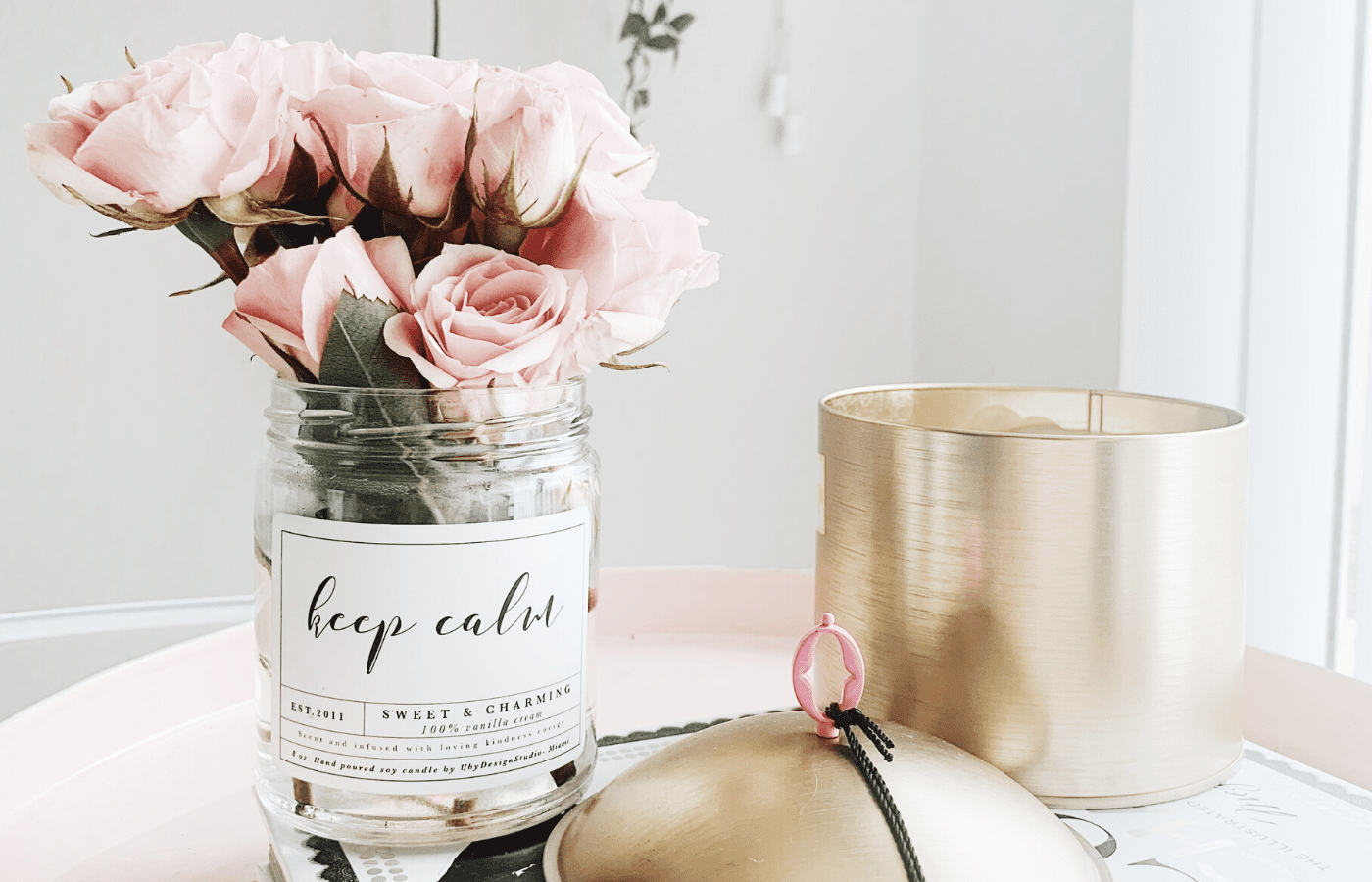 flowers in keep calm jar | stay calm