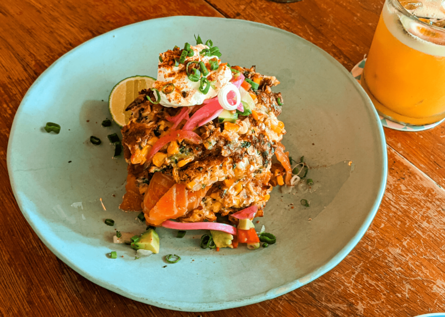 Super Loco corn fritters