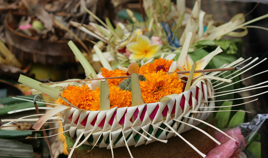 You will give flower offerings at the Hindu temple as part of the ceremony