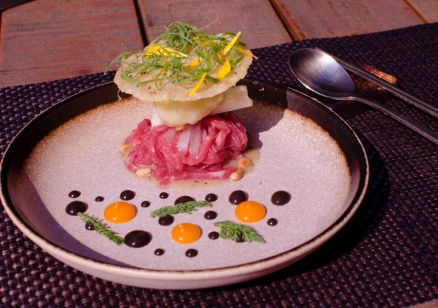 Bib n Hops Refined Yukhoe tartare dish
