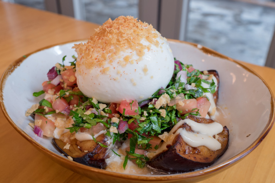 Mama Malouf Burrata and eggplant
