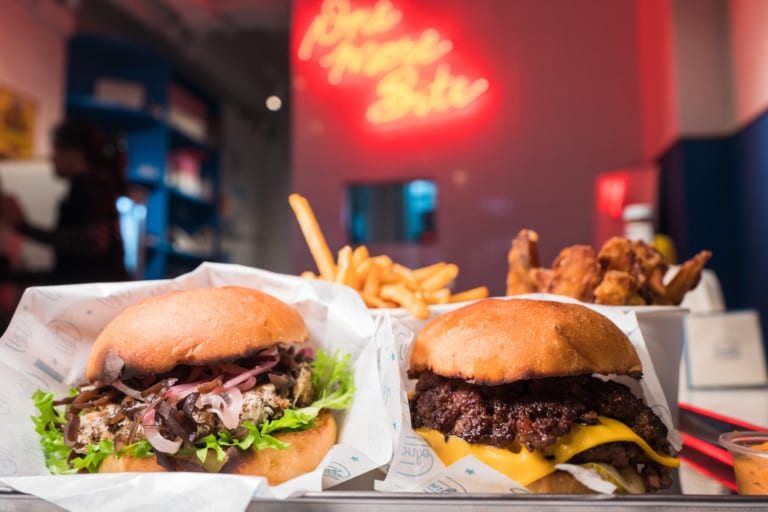 American diner Honbo serves hot juicy burgers and crispy golden fries for meat lovers and vegans