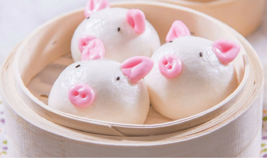 cute dim sum in Hong Kong pig buns