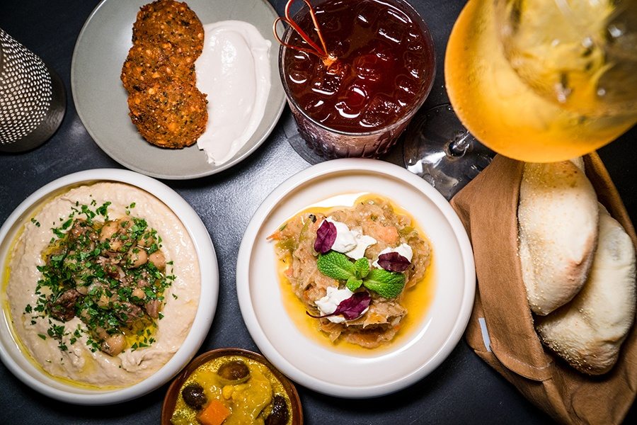 FRANCIS new restaurant Hong Kong flat lay of food