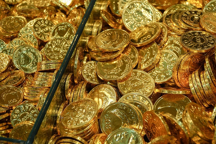 Chinese New Year food chocolate coins