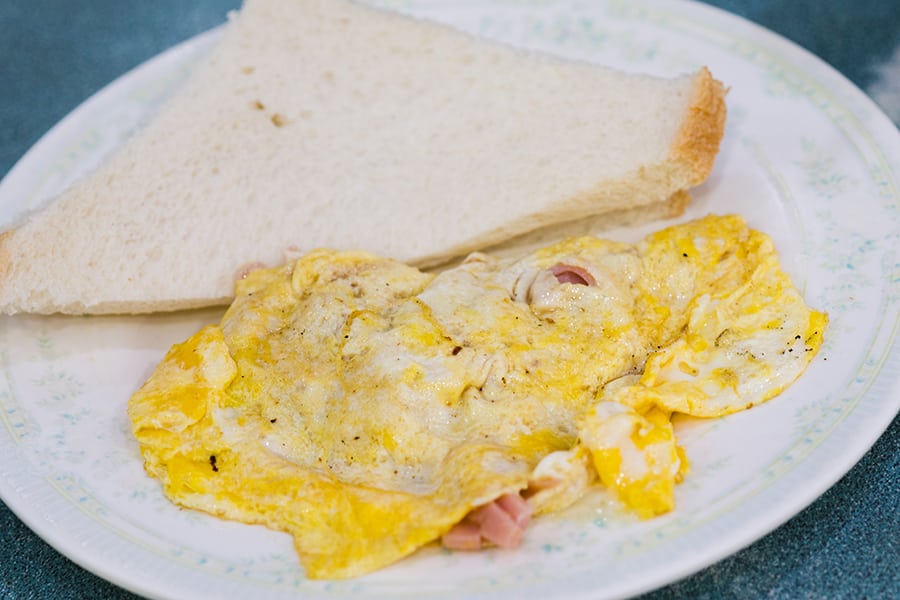 Hong Kong Breakfasts omelette and toast