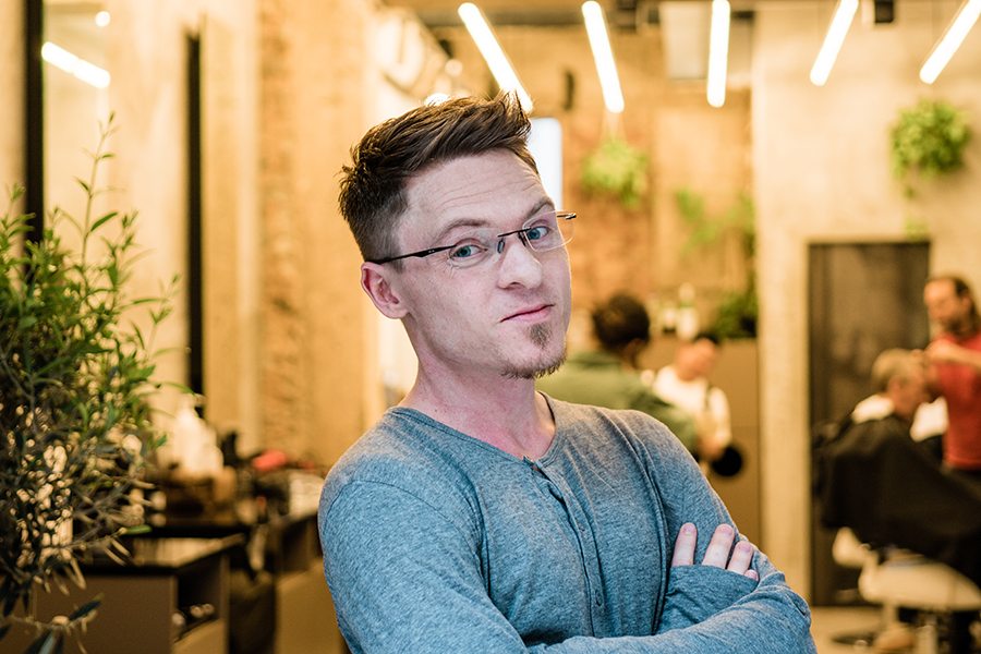 Selvedge Barbers final look Billy Clarke