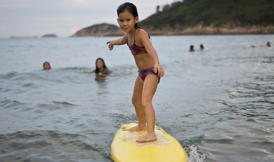 watersports in hong kong girl surfing