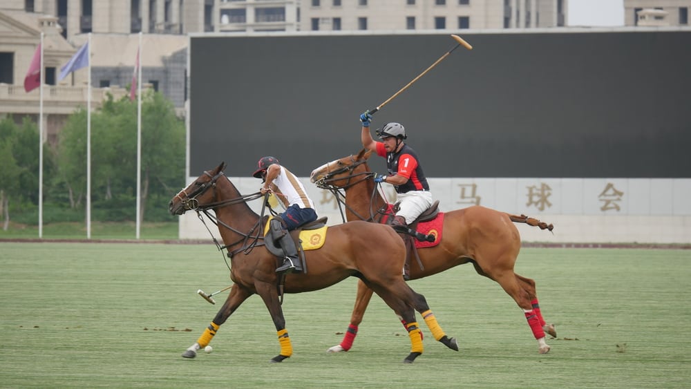 Andrew Leung playing polo