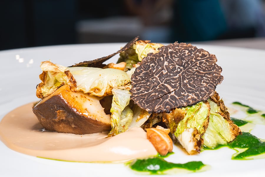 vegan menu Arcane truffle dish