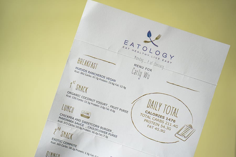 Eatology meal delivery serives in Hong Kong vegan meal plans menu