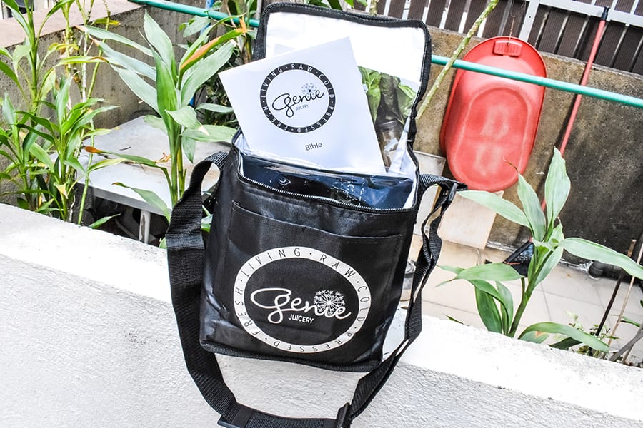 genie juicery 3-day cleanse detox cooler bag