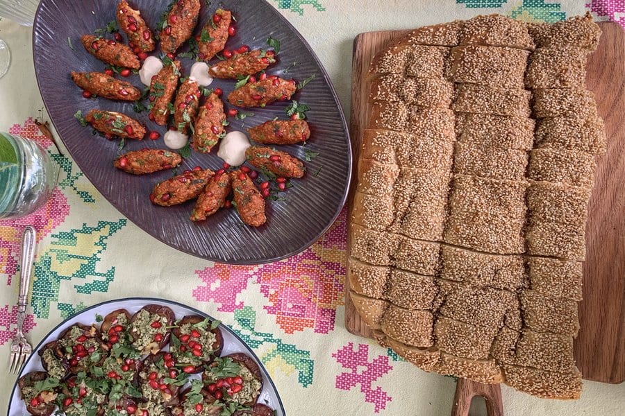 Olive Leaf Sesame Bread_Kubeh_Eggplant