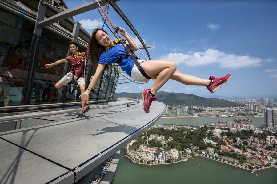 People on the Skywalk Macau
