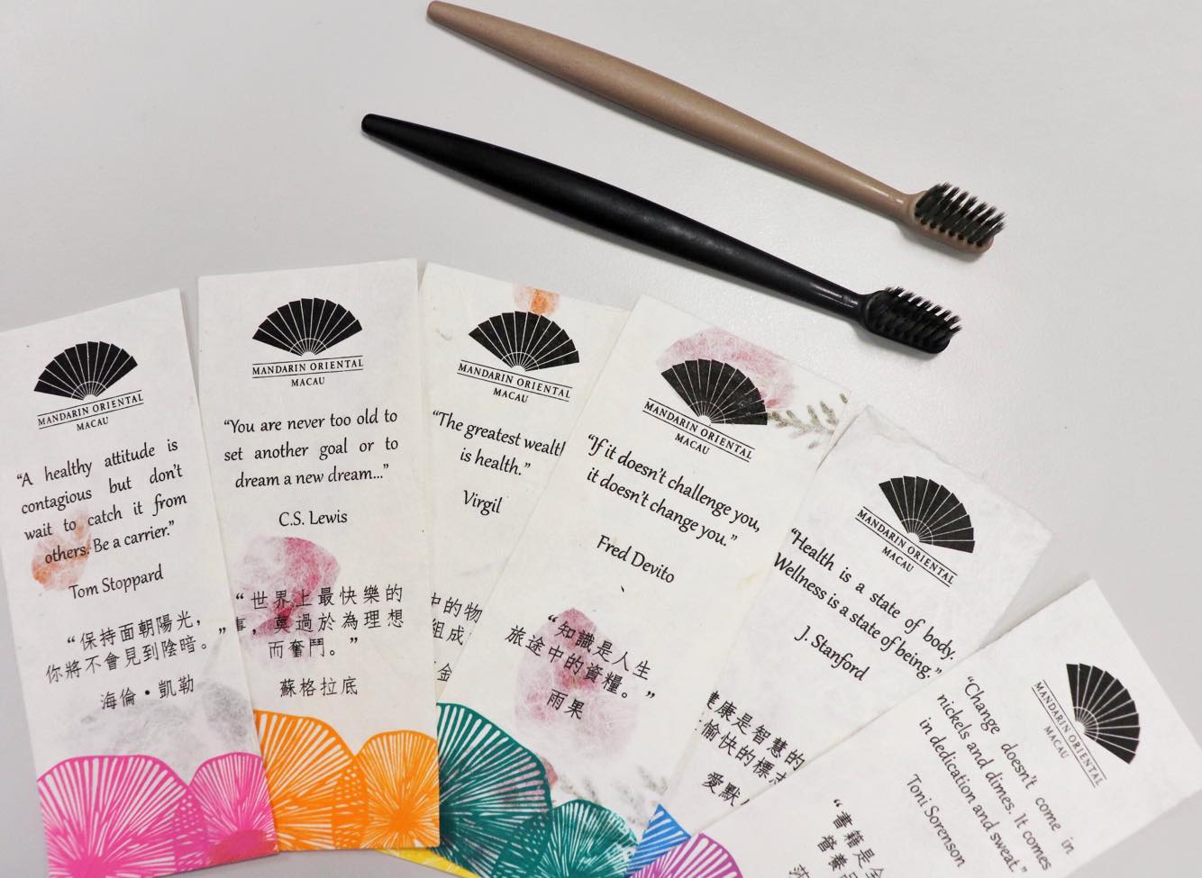 Mandarin Oriental Macau toothbrushes