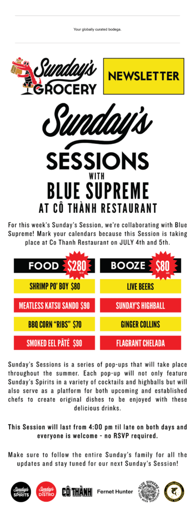 Sunday’s Sessions with Blue Supreme at Co Thanh Restaurant